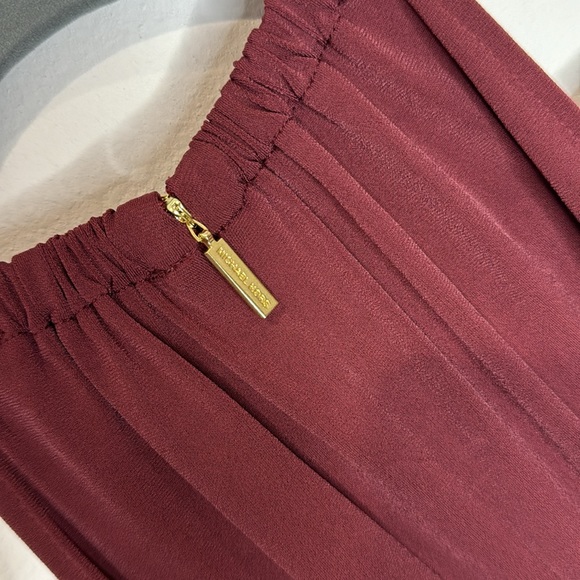 💜🤩 Michale Kors Merlot Halter Dress W/ Gold Chain Straps 💜🤩 - Picture 6 of 12
